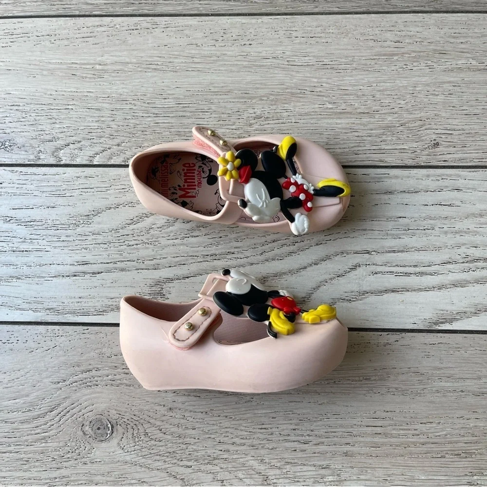 Mini Melissa Pink Kids Dress Shoes with Mickey & Minnie